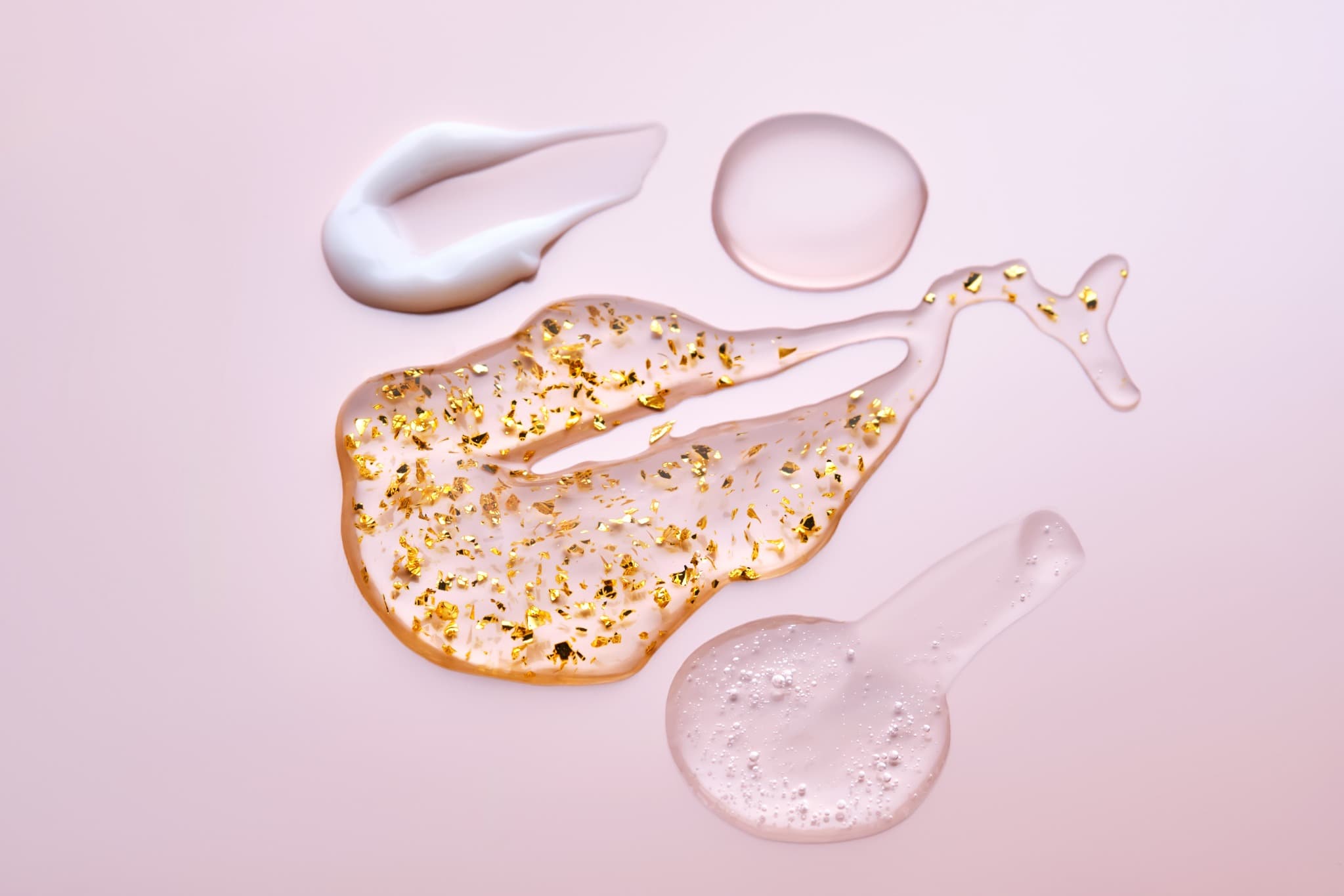 Textura cosmética con partículas y granulados
